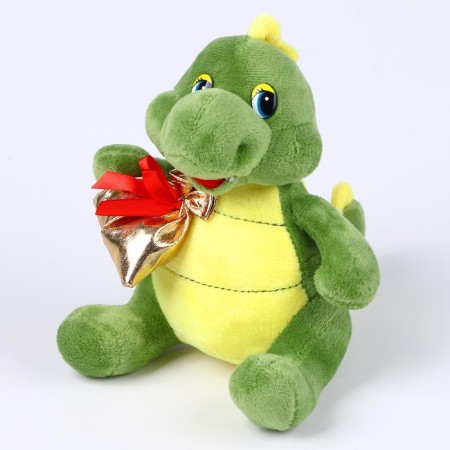Soft toy "Dragon", with a gift, 17 cm, green color