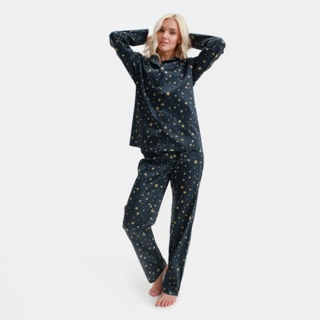 Pajama female kaftan "stars", p. 48-50, dark blue-4
