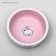 Ceramic bowl for rabbits 200 ml 10 x 3.7 cm, white-pink