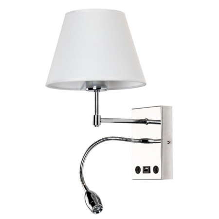 Bra Elba, 1x60W E27 + 1x3W LED, 3000K, 210LM, chromium color