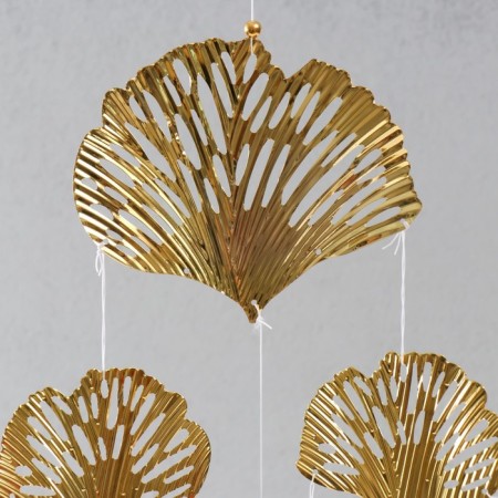 Wind music metal, plastic "Golden leaves and butterflies" 7 bells 62x24x2.7 cm-1
