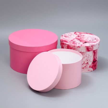Set of hats 3 in 1, gift packaging, “pink”, 18 x 18 x 13–25 x 25 x 15 cm-1