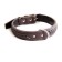 Leather collar with oblique "Zononic", Osh 52-66 x 3.5 cm, mix of flowers