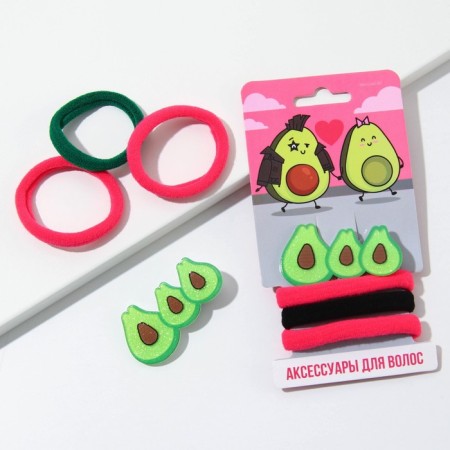 Gum and hairpin "Avocade couple", set