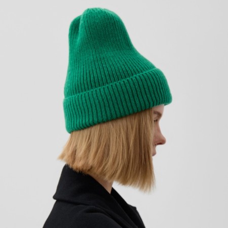Women's hat minku with lapel, size 54-56, green color-1