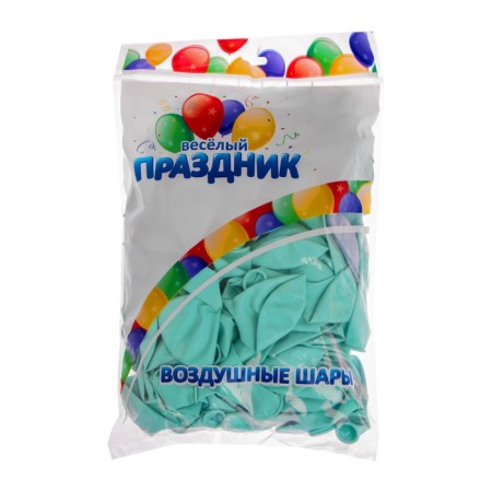 Шар воздушный 12", цвет бирюзовый, набор 100 шт.-1