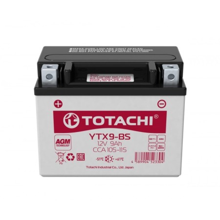 The battery Totachi Moto Ytx9-BS, 9 Ah, direct polarity