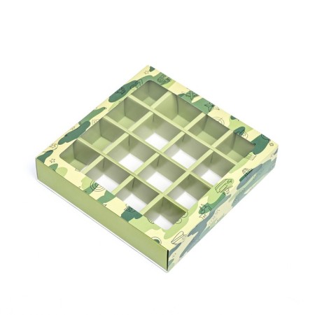 Box for 16 sweets, "camouflage" 17.7 x 17.7 x 3.8 cm-2