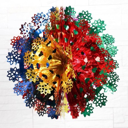 Foil ball "hearts, flowers" d-42 cm