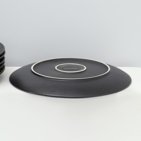 A set of plates of lunch porcelain Magistro Lofty, 6 objects: D = 26.7 cm, black color-3