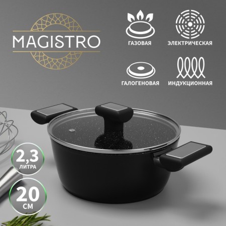 Magistro Warrior pan, 2.3 l, d = 20 cm, h = 8.8 cm, with a lid, anti -stick coating, induction