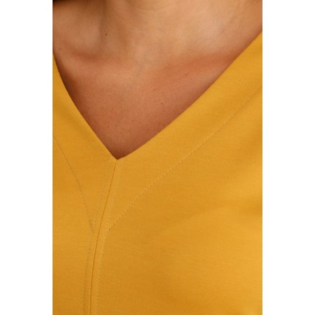 Female dress, size 48, mustard color-4