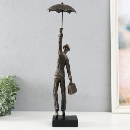 Polystone souvenir "Man with an umbrella. Flight" for metal 10.8x10.4x44.6 cm-2