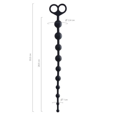 Anal beads Toyfa Popo Pleasure cephei, silicone, black, 33.5 cm, D 2.4 cm-10
