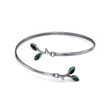 Bracelet "Tenderness" of the branch, echoing with oxidation, green color, 6.6 cm