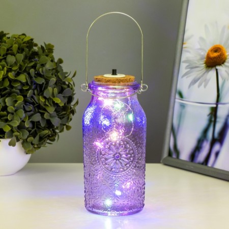 Nightnik "Dellos" LED from batteries purple 7x7x17.5 cm Risalux-1