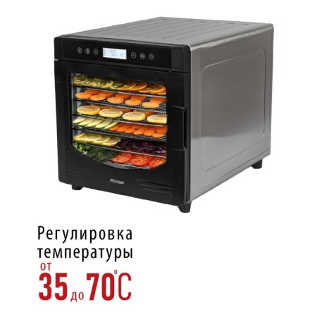 Pioneer FD108, 700 W, 10 tiers, silver vegetables and fruits.-5