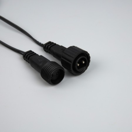 Garland "fringe" 3 × 0.6 m, IP44, UMS, dark thread, 100 LED, white glow, flicker, 24 V-4