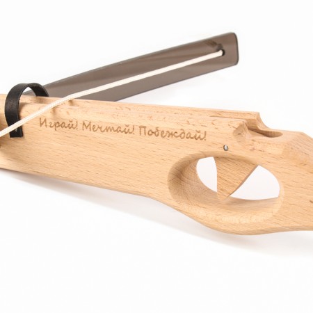 Crossbow with a mini handle with a plastic arc, 29 cm, from a beech-4