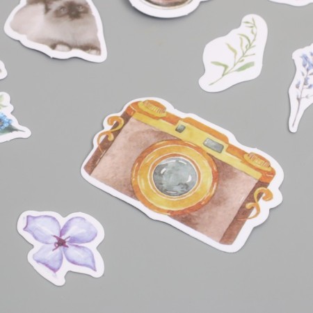 Stickers for creativity "Cats, flowers and photos" 3.5x5 cm set 40 pcs 9.4x8.4x0.5 cm-1