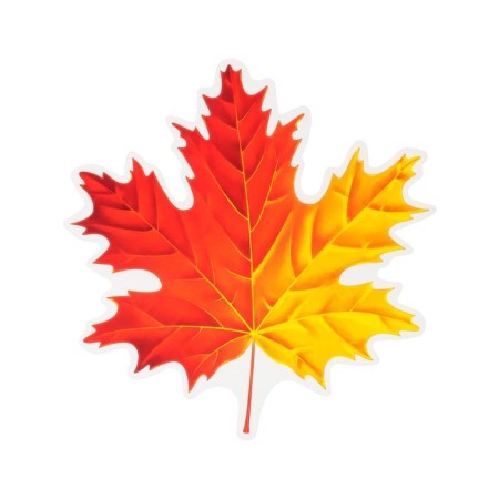 Decoration on the adhesive tape "Maple leaf" burgundy, yellow, 18x18 cm