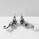 Earrings Metal "kittens" tailed, color black silver