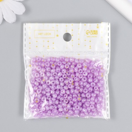 Glass beads 6/0 "Color middle. Lilac" 30 g-4