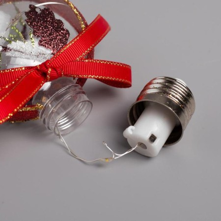 A set of Christmas tree balls "Balls with spruce cones" 3 pcs., Battery, 5 LED, glow warm white-3