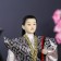 Collector doll "Samurai in a gray kimono with a sword" 30x12.5x12.5 cm