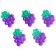 Decor silicone "Grapes" set of 5 pcs., Size 1 pc. - 3 × 4 × 0.3 cm, glue pads