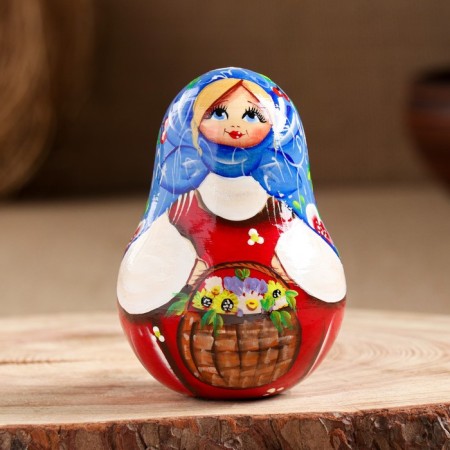 Nevalyashka "Basket with flowers" 11cm