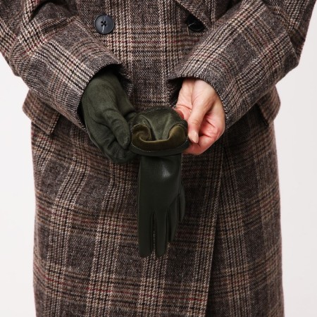 Gloves are female, dimensionless, without insulation, khaki color-4