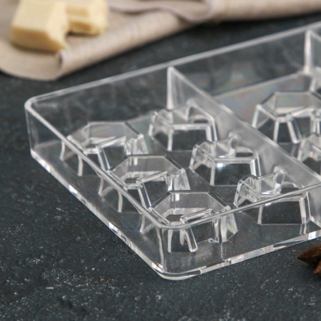 Form for chocolate and sweets “Designer”, 14 cells, 20 × 12 × 2.5 cm, cell 2.8 × 2.8 × 0.8 cm-2