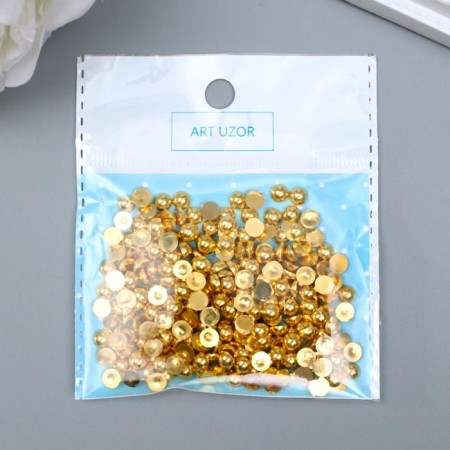 Decor for creativity Plastic "Half -Meshiline Golden" set 250 pcs 0.5x0.5x0.3 cm-2