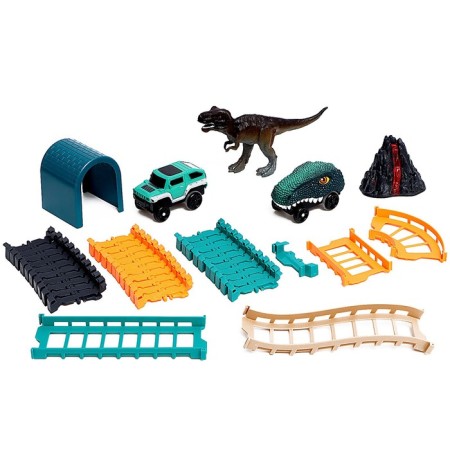 Auto traffic "Dino-Trek", with 2 cars, works from batteries-6