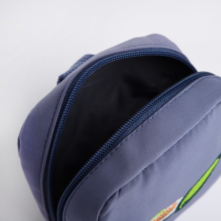 Young backpack from textiles on lightning, external pocket, handbag, blue color-7