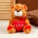 Soft toy "Bear", with heart, 18 cm, brown color