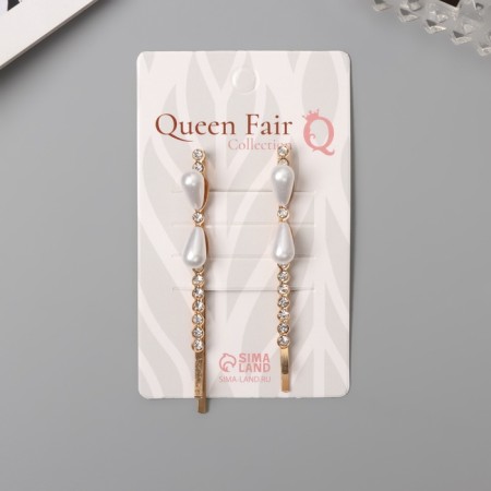 Invisibility for hair "Gloria" (set 2 pcs) bow, 6 cm, gold-2