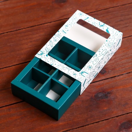 New Year. Box under 6 sweets "Winter Fun", 13.7 x 9.8 x 3.8 cm, confectionery packaging-7