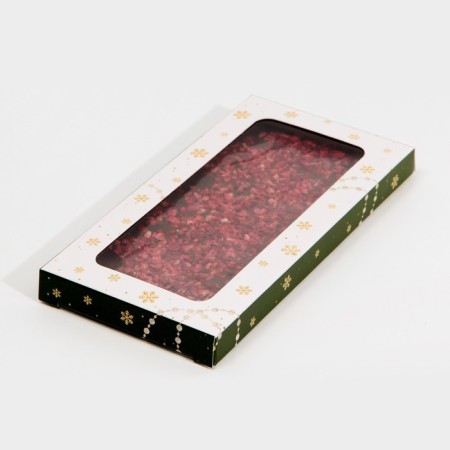 Golden chic chocolate box, with a window, 17.3 x 8.8 x 1.5 cm, New Year-1