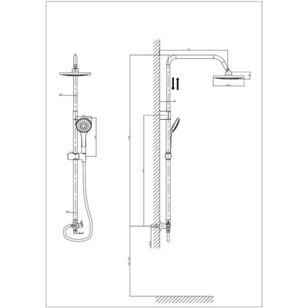 Shower system Rush Bella BL4535-111, Tropical Shower, Hand Lake, Chrome-1