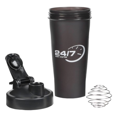 Shaker, series: Crossfit Max, "Master K. live 24/7", 600 ml, 9 x 21.5 cm, black-1
