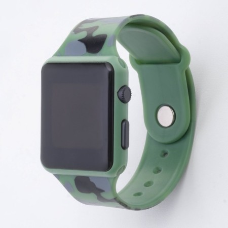 Electronic watch watches with camouflage, silicone strap-1