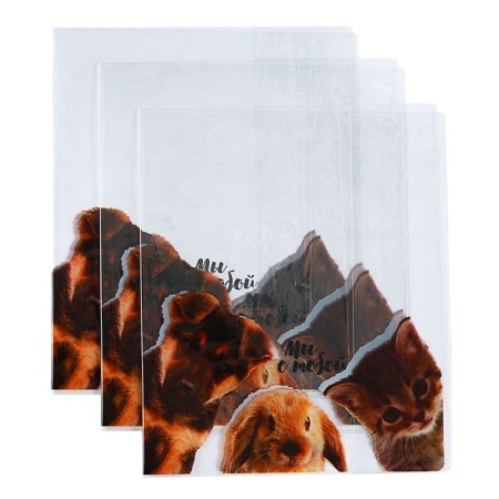 Set of covers PVC 213 x 355 mm, 140 μm, 3 pieces, "friends", for a diary and notebooks-4