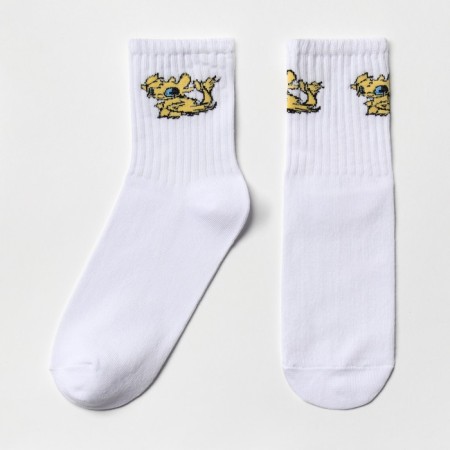Socks "Yellow Dragon", white color, size 25