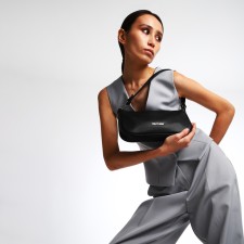 Women's bag Textura, baguette, small size, black color