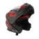 Modular helmet with two visors, size M (57-58), model-BLD-160E, black and red