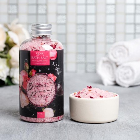 Bath salt with rose petals “Time to think about yourself”, 370 g, Beauty Fooch