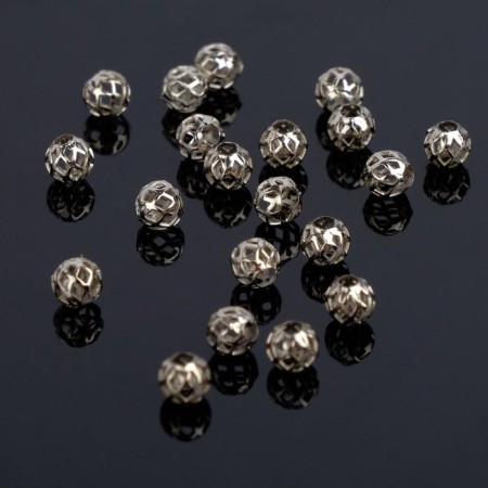 Crimp (clamping bead) SM-394 (set 20 pcs.), 5 mm, silver color