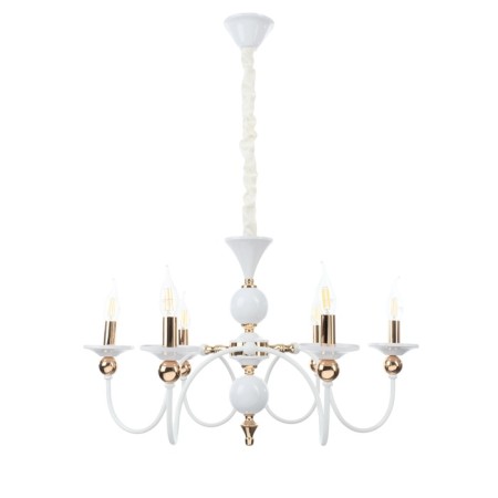 Milano chandelier 6he14 40W white-gold 68x68x79 cm